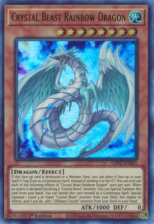 Crystal Beast Rainbow Dragon - GFP2-EN001 - Ultra Rare 1st Edition Ghosts From The Past: The 2nd Haunting 1st Edition Singles