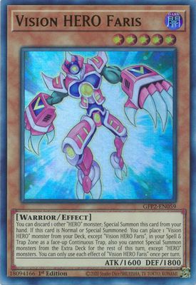 Vision HERO Faris - GFP2-EN059 - Ultra Rare 1st Edition Ghosts From The Past: The 2nd Haunting 1st Edition Singles