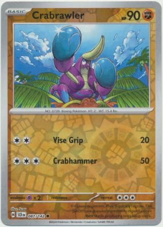 Crabrawler - 087/142 - Common Reverse Holo Scarlet &amp; Violet: Stellar Crown Reverse Singles