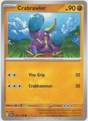 GA Crabrawler - 087/142 - Common Scarlet &amp; Violet: Stellar Crown Singles