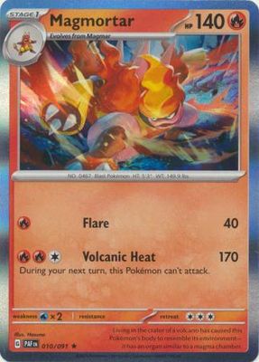 Magmortar - 010/091 - Holo Rare Scarlet &amp; Violet: Paldean Fates Singles