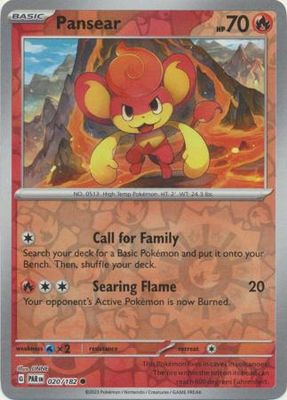 Pansear - 020/182 - Common Reverse Holo Scarlet &amp; Violet: Paradox Rift Reverse Holo Singles