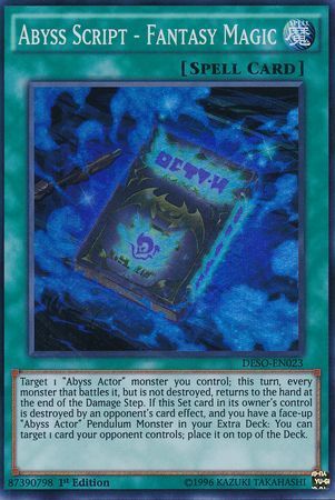 Abyss Script - Fantasy Magic - DESO-EN023 - Super Rare 1st Edition Destiny Soldiers 1st Edition Singles (espanol)