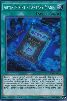 Abyss Script - Fantasy Magic - DESO-EN023 - Super Rare 1st Edition Destiny Soldiers 1st Edition Singles (espanol)