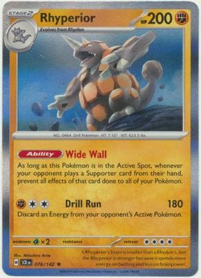 Rhyperior - 076/142 - Holo Rare Scarlet &amp; Violet: Stellar Crown Singles
