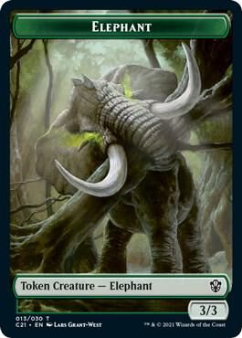 Frog Lizard // Elephant Double-sided Token - Commander 2021 (C21) Commander 2021 (Español)