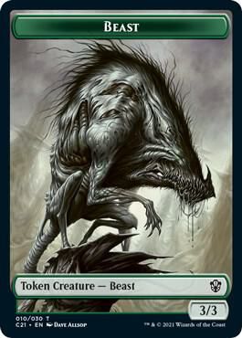 Beast (10) // Fish Double-sided Token - Commander 2021 (C21) Commander 2021 (Español)