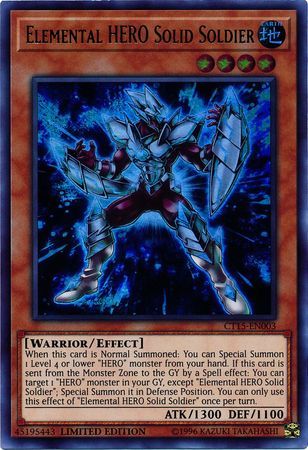 Elemental HERO Solid Soldier - CT15-EN003 - Ultra Rare Limited Edition 2018 Mega-Tins Singles
