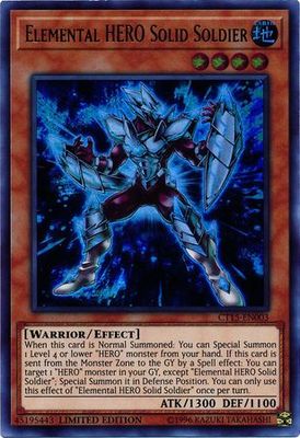 Elemental HERO Solid Soldier - CT15-EN003 - Ultra Rare Limited Edition 2018 Mega-Tins Singles