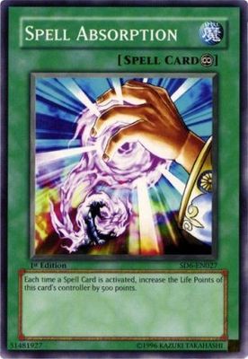 Spell Absorption - SD6-EN027 - Common 1st Edition Structure Deck: Spellcaster&#39;s Judgment [SD6] 1st Edition Singles