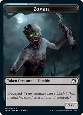 Zombie (005) Token - Innistrad: Midnight Hunt (MID) Innistrad: Midnight Hunt