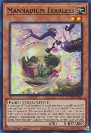Mannadium Fearless - MP24-EN189 - Ultra Rare 1st Edition Mega Tin 2024 Dueling Mirrors Singles