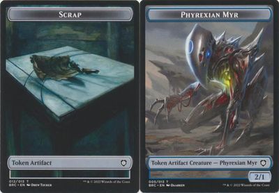 Scrap 012/013 // Phyrexian Myr 005/013 Double Sided Token The Brothers&#39; War Commander