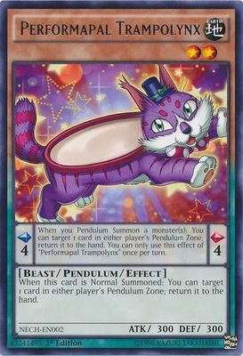 Performapal Trampolynx - NECH-EN002 - Rare 1st Edition The New Challengers (NECH) 1st Edition Singles