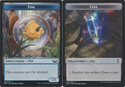Fish 004/017 // Clue 034/036 - Double-sided Token Streets of New Capenna Commander Singles