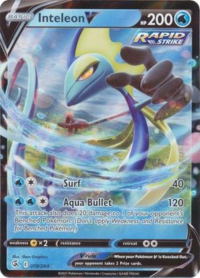 Inteleon V - 078/264 - Ultra Rare Sword &amp; Shield: Fusion Strike Singles