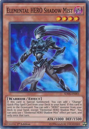 Elemental Hero Shadow Mist - SDHS-EN001 - Super Rare 1st Edition Structure Deck: HERO Strike 1st Edition Singles