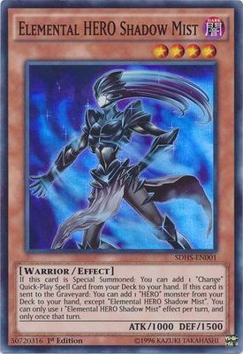 Elemental Hero Shadow Mist - SDHS-EN001 - Super Rare 1st Edition Structure Deck: HERO Strike 1st Edition Singles