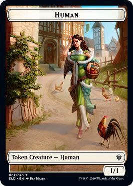 Human Token 002/020 - Full Art Throne of Eldraine Singles