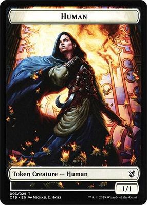 Treasure // Human Double-Sided Token - Commander 2019 (C19) Commander 2019