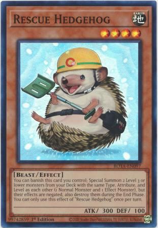 Rescue Hedgehog - ROTA-EN097 - Super Rare 1st Edition Rage of the Abyss 1st Edition Singles (Espanol)