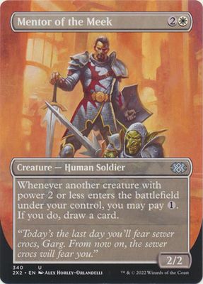 Mentor of the Meek 340 - Alternate Art Borderless Double Masters 2022 Collector Booster Singles-Foil