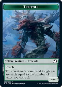 Wolf // Treefolk Double-Sided Token - Innistrad: Midnight Hunt (MID) Innistrad: Midnight Hunt-Folk