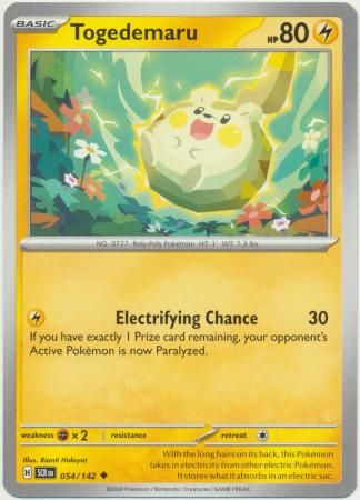 Togedemaru - 054/142 - Uncommon Scarlet &amp; Violet: Stellar Crown Singles
