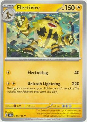 GA Electivire - 047/142 - Uncommon Scarlet &amp; Violet: Stellar Crown Singles