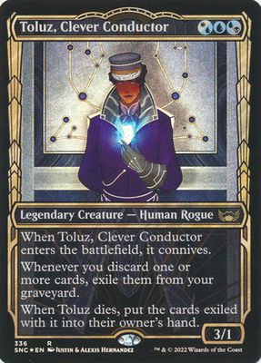 Toluz, Clever Conductor 336 - Showcase Golden Age - Foil Streets of New Capenna Collector Booster Foil Singles