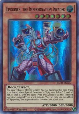 Epigonen, the Impersonation Invader - BACH-EN026 - Super Rare 1st Edition Battle of Chaos 1st Edition Singles