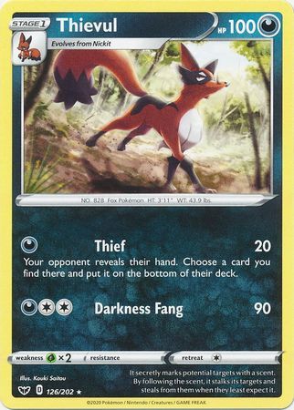 Thievul - 126/202 - Rare Sword &amp; Shield (Base Set) Singles