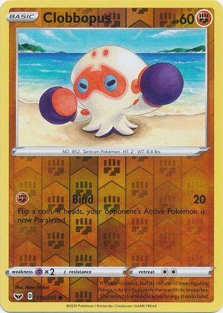 Clobbopus - 111/202 - Common Reverse Holo Sword &amp; Shield (Base Set) Reverse Holo Singles