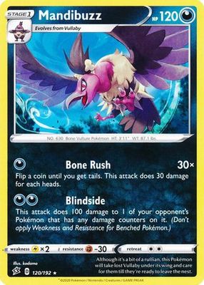 Mandibuzz - 120/192 - Rare Sword &amp; Shield: Rebel Clash Singles