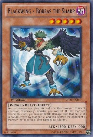 Blackwing - Boreas the Sharp - STOR-EN007 - Rare 1st Edition Storm of Ragnarok 1st Edition Singles