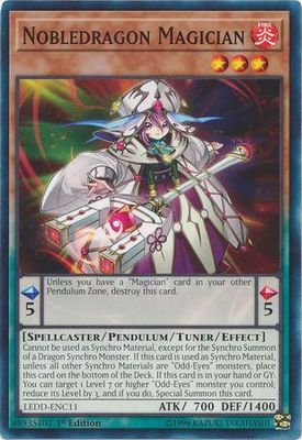 Nobledragon Magician - LEDD-ENC11 - Common 1st Edition Legendary Dragon Decks Singles