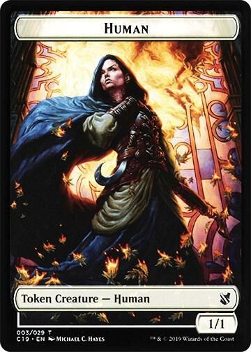 Treasure // Human Double-Sided Token - Commander 2019 (C19) Commander 2019