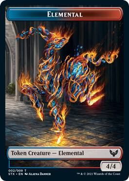 Elemental (2) // Treasure (7) Double-Sided Token - Strixhaven: School of Mages (STX) Strixhaven: School of Mages-Foil