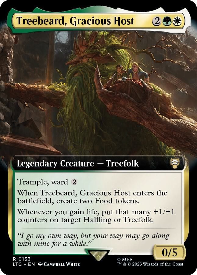 SJ Treebeard, Gracious Host (Extended Art) - Commander: The Lord of the Rings: Tales of Middle-earth (LTC) Commander: The Lord of the Rings: Tales of Middle-earth