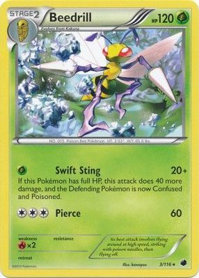 Beedrill - 3/116 - Rare Black &amp; White 9: Plasma Freeze Singles