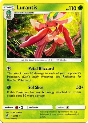 Lurantis - 16/236 - Uncommon Sun &amp; Moon: Unified Minds Singles