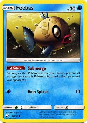 Feebas - 28/70 - Common Sun &amp; Moon: Dragon Majesty Singles