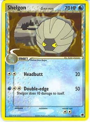 Shelgon (Delta Species) - 38/101 - Uncommon Ex Dragon Frontiers Singles