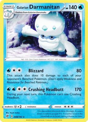Galarian Darmanitan - 048/192 - Rare Sword &amp; Shield: Rebel Clash Singles (Español)
