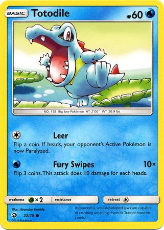 Totodile - 22/70 - Common Sun &amp; Moon: Dragon Majesty Singles