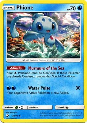 Phione - 30/70 - Uncommon Sun &amp; Moon: Dragon Majesty Singles
