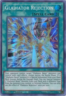 Gladiator Rejection - MP20-EN186 - Super Rare 1st Edition 2020 Mega-Tin: Lost Memories 1st Edition Singles