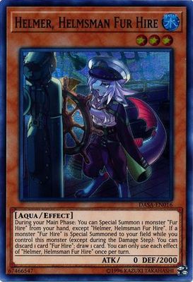 Helmer, Helmsman Fur Hire - DASA-EN016 - Super Rare Unlimited Dark Saviors Unlimited Singles