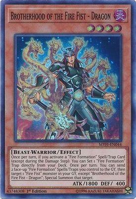 Brotherhood of the Fire Fist - Dragon - MYFI-EN044 - Super Rare 1st Edition Mystic Fighters Singles