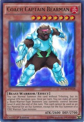 Coach Captain Bearman - MP14-EN118 - Ultra Rare 1st Edition Yu-Gi-Oh! 2014 Mega-Tins Singles
